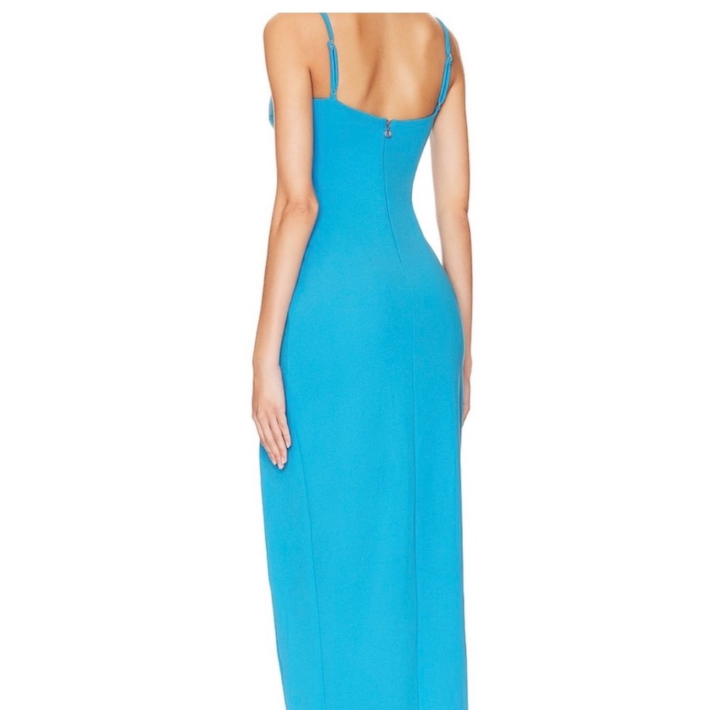 Nookie Turquoise Spaghetti-Strap Maxi Dress with High Slit - Picture 3 of 5